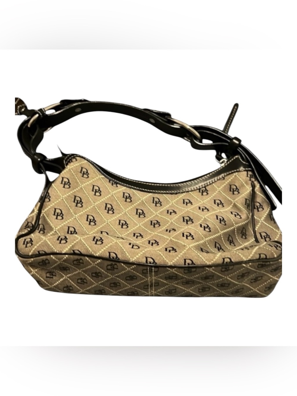Dooney & Bourke women’s Signature canvas tan & black Boho shoulder handbag/purse - Picture 6 of 6